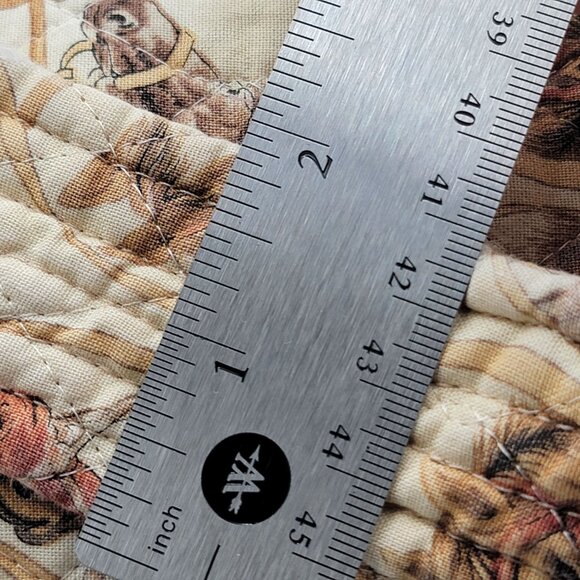 Vtg Quilted Horse Print Tote Bag With Reversible Interior Red Rope Pattern - Picture 15 of 16